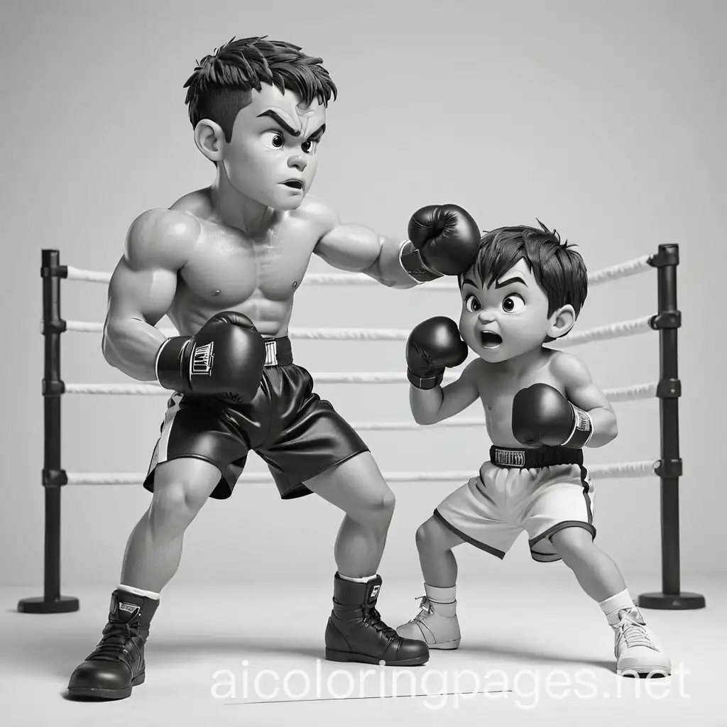 Boxer-Fighting-Midget-Coloring-Page