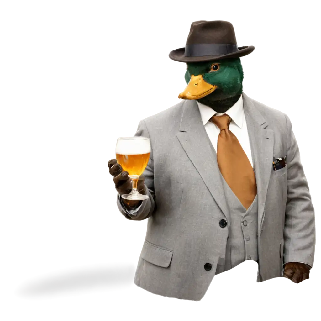 Mafioso-Duck-PNG-Image-Quirky-Character-with-Cigar-and-Beer-Mug