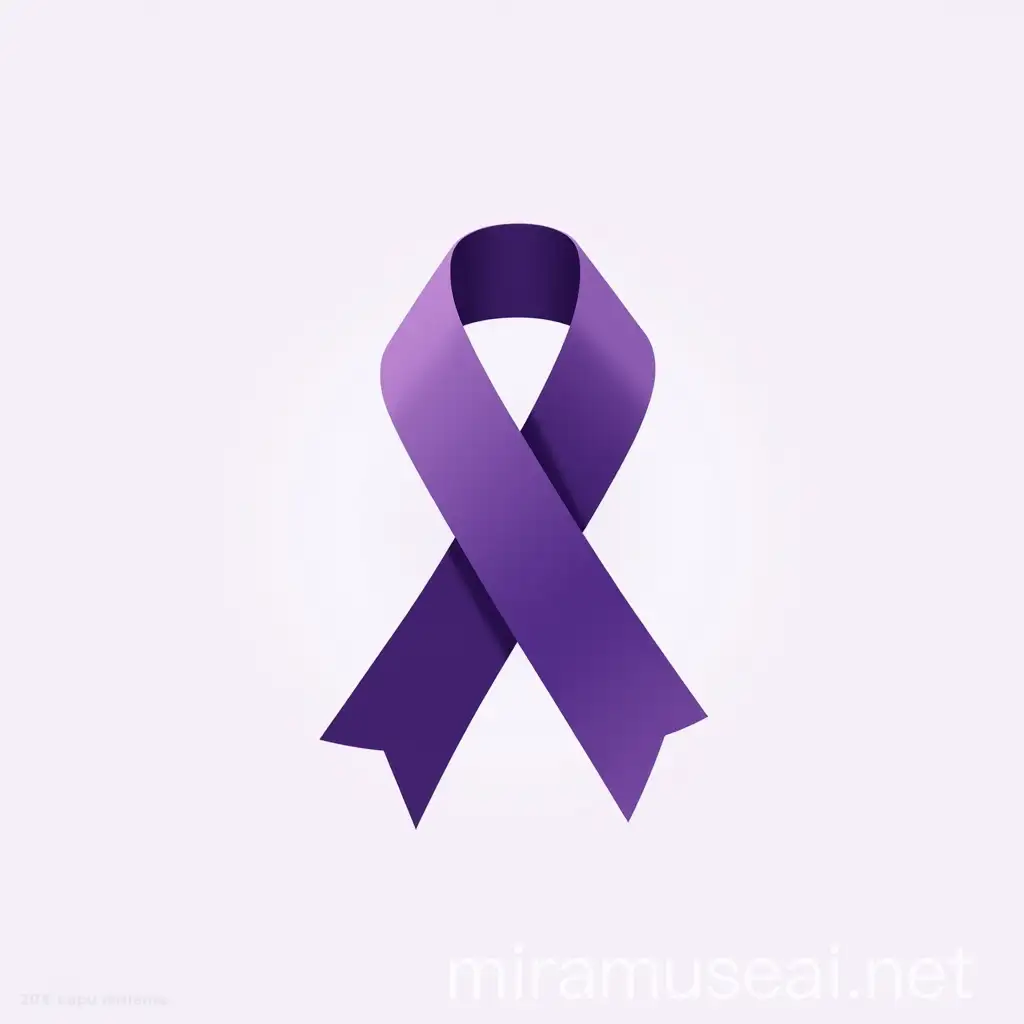 Purple Ribbon Symbolizing Solidarity and Recognition