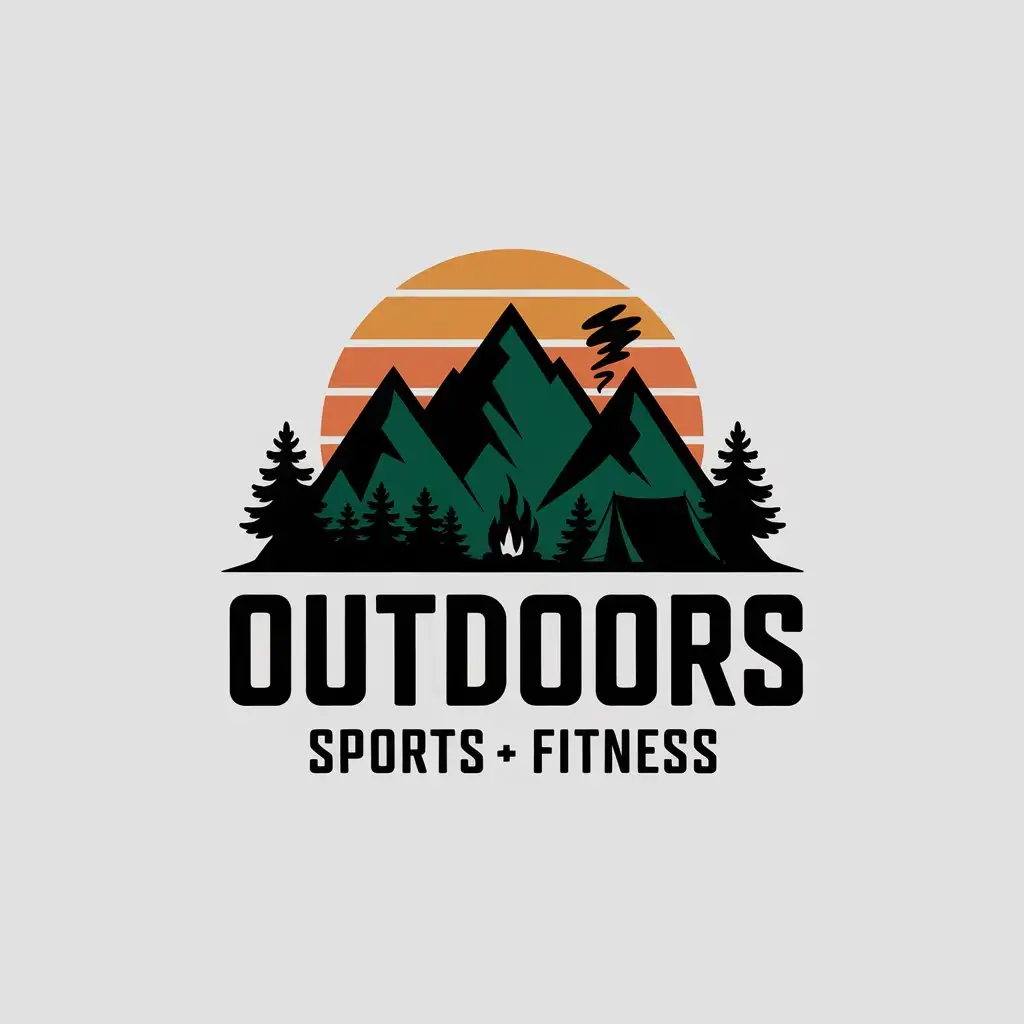 LOGO-Design-For-OUTDOORS-Mountains-Forests-Sunsets-Tents-Camping-Theme