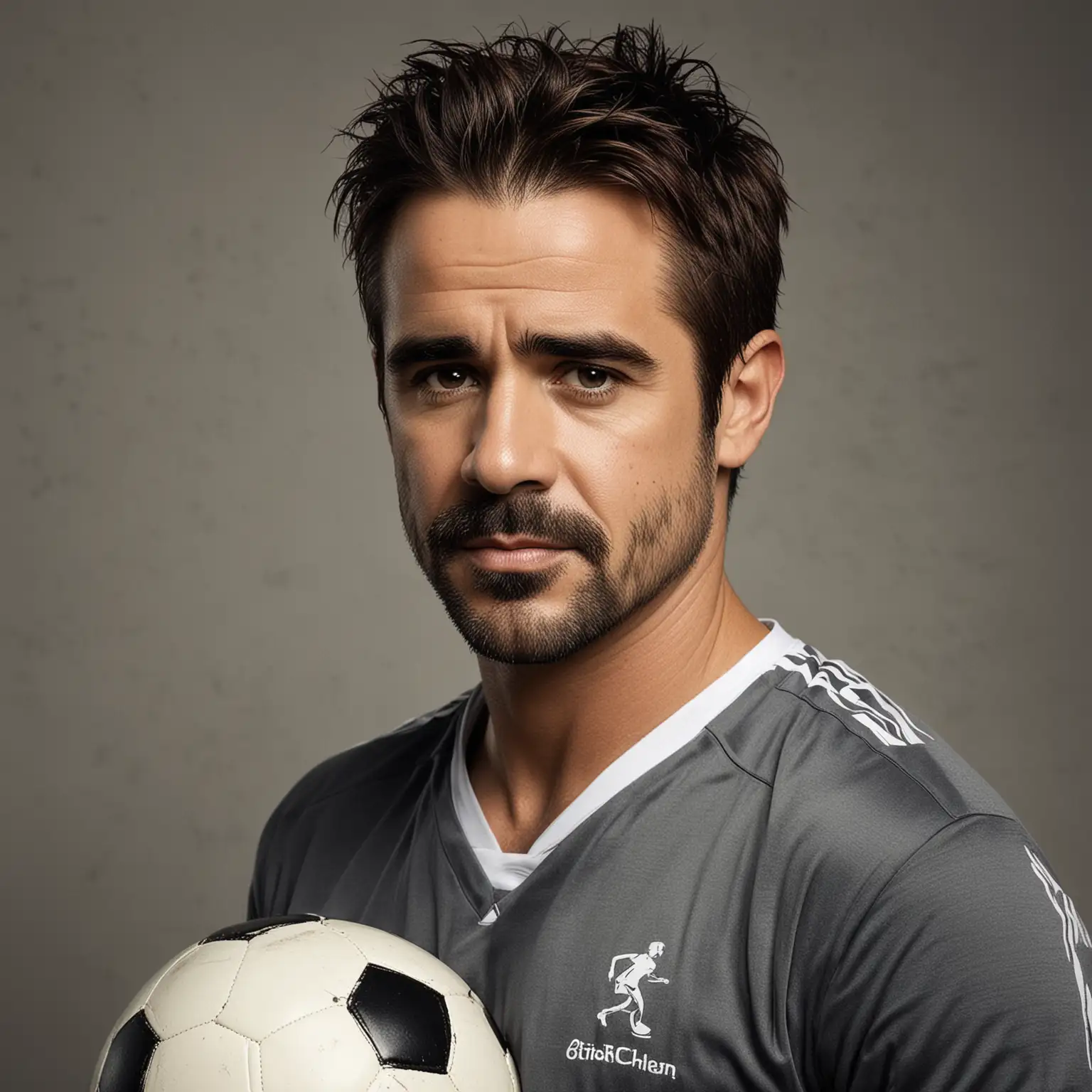 Colin Farrell Soccer Player Portrait