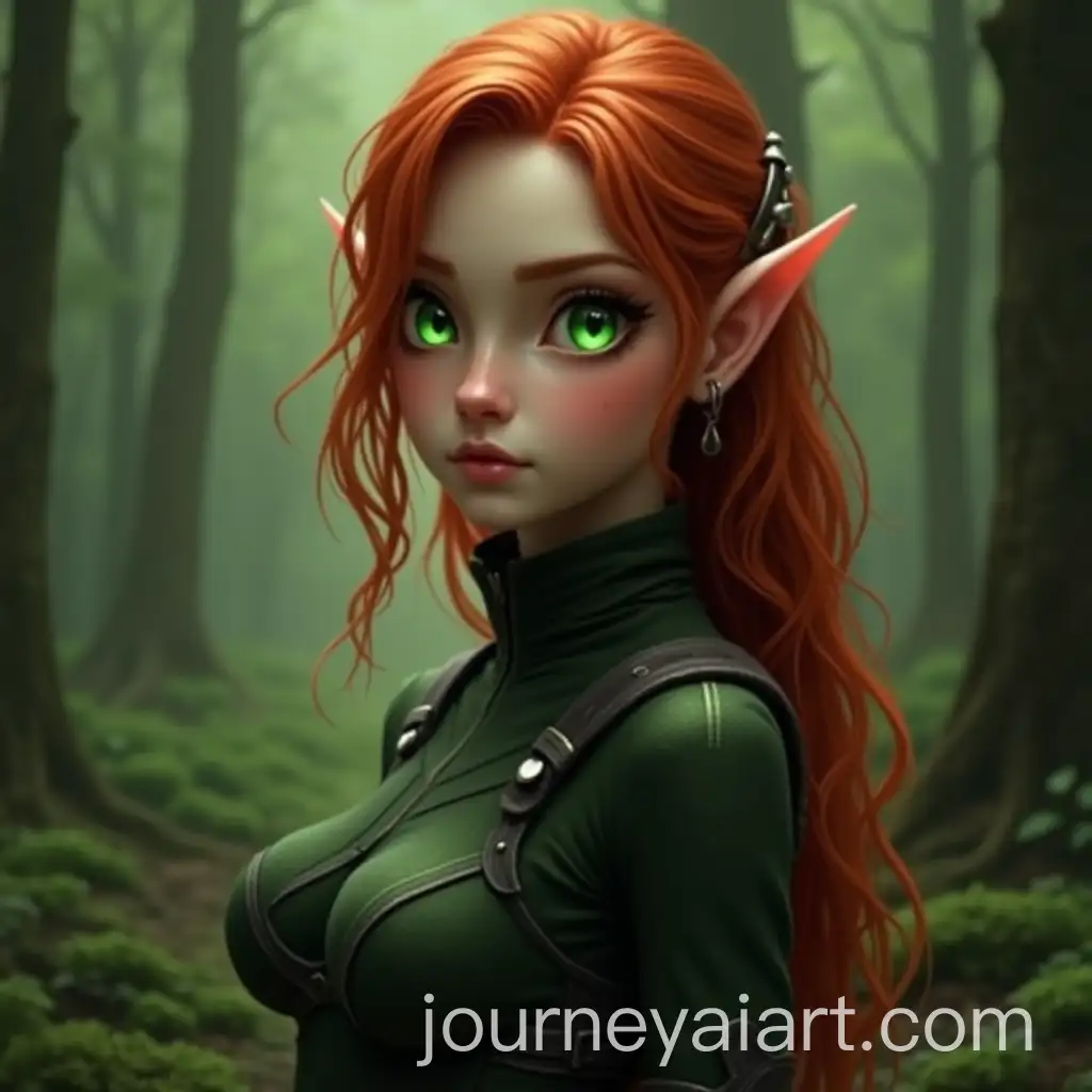 Young-Redheaded-Elf-with-Glowing-Green-Eyes-in-a-Forest