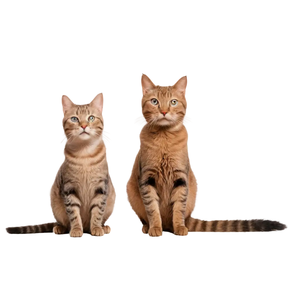 Four-Cats-Standing-in-a-Row-PNG-Image-Perfect-for-Web-and-Graphic-Design-Use