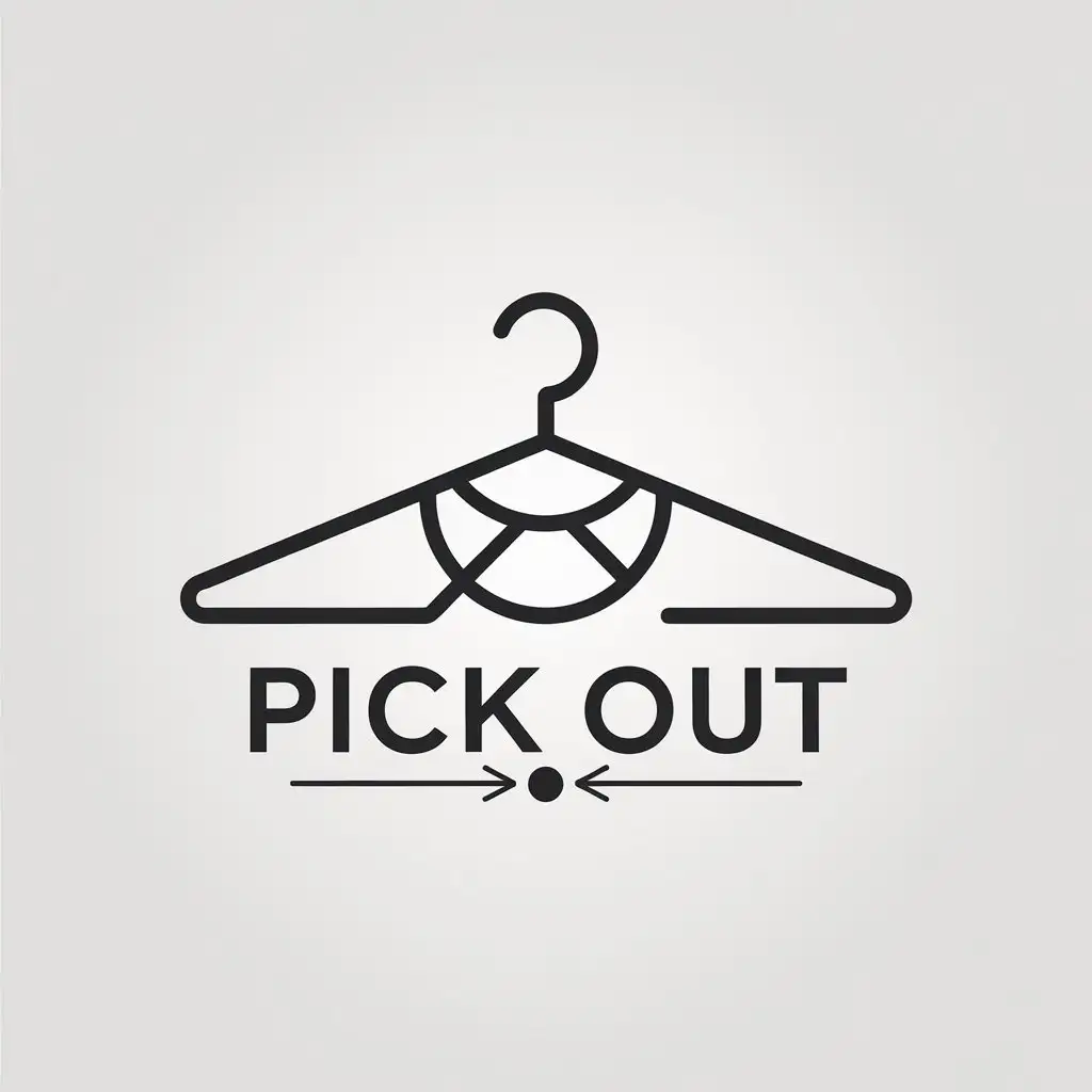 LOGO Design for Pick Out Minimalist Clothes Theme for Retail Industry with Clear Background