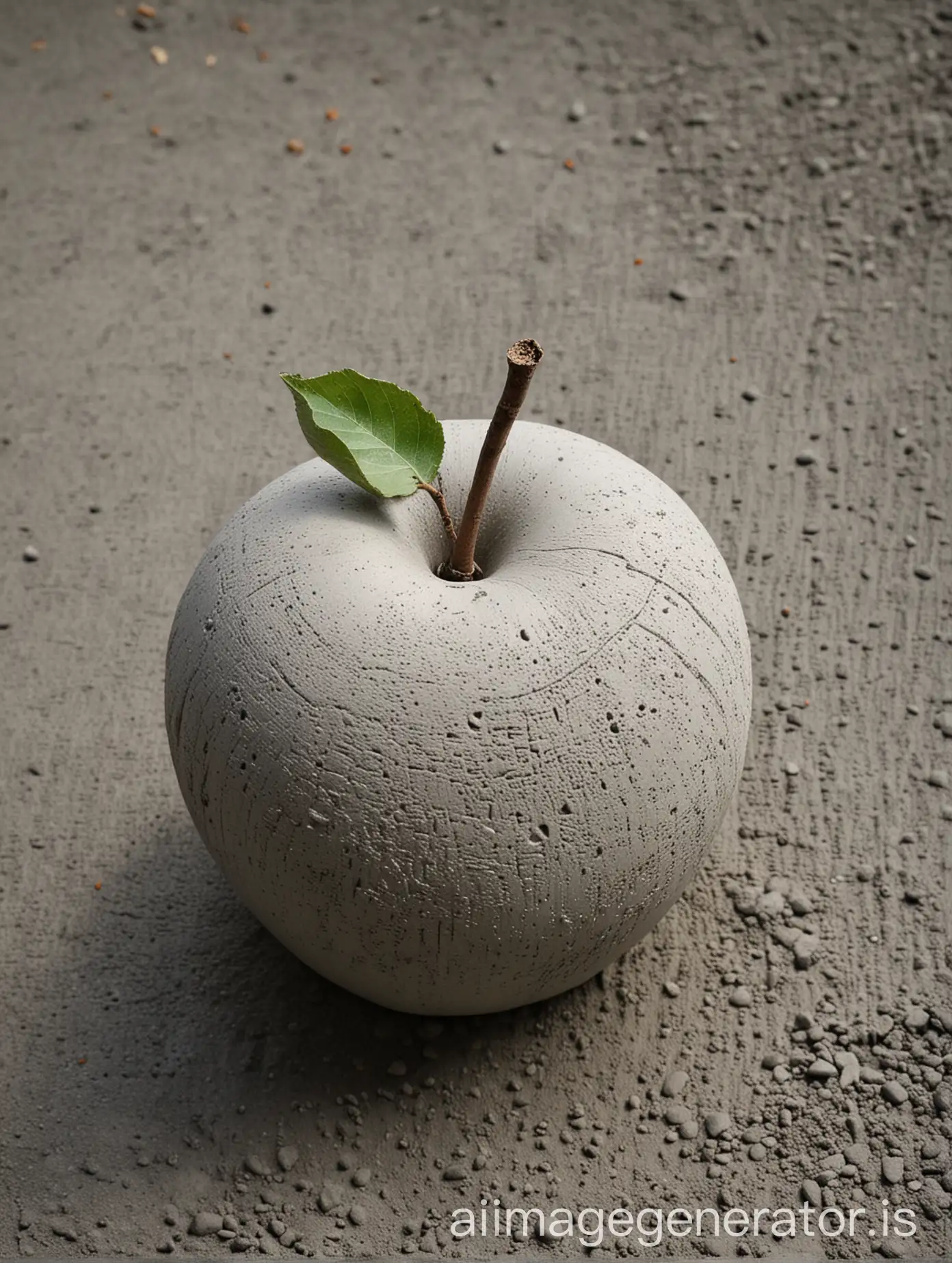 Abstract-Cement-Apple-Sculpture-with-Minimalist-Design