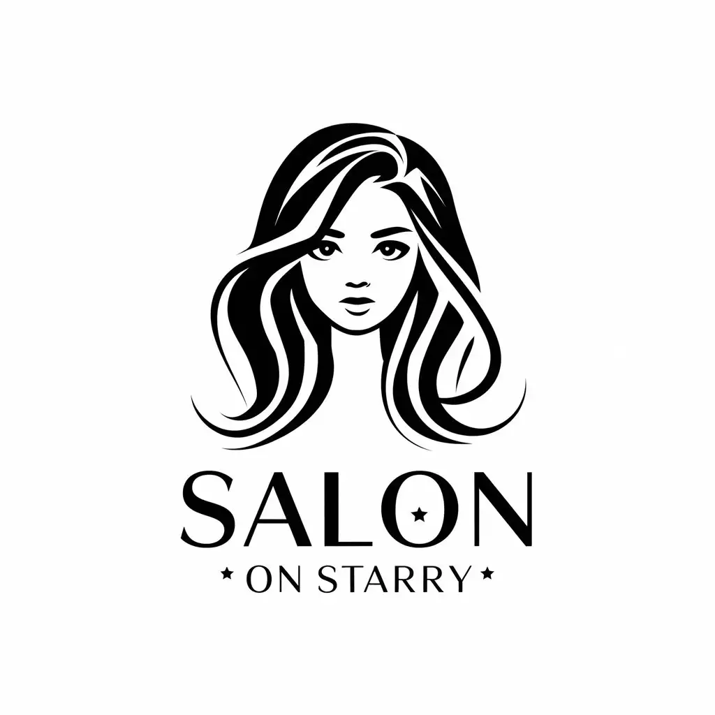 LOGO-Design-For-Salon-on-Starry-Young-Woman-in-Beauty-Spa-Industry