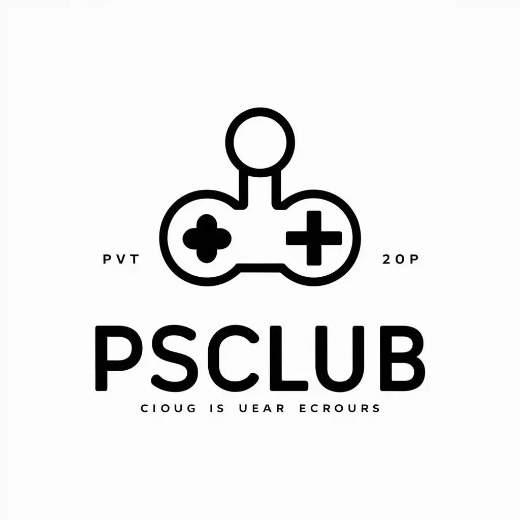 a vector logo design,with the text "PSClub", main symbol:Gaming joystick,Moderate,be used in Entertainment industry,clear background