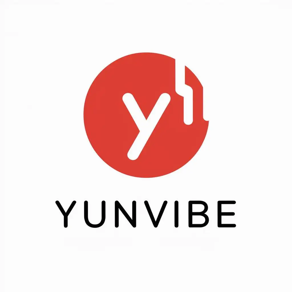 a vector logo design,with the text "YunVibe", main symbol:music player,Moderate,be used in Technology industry,clear background