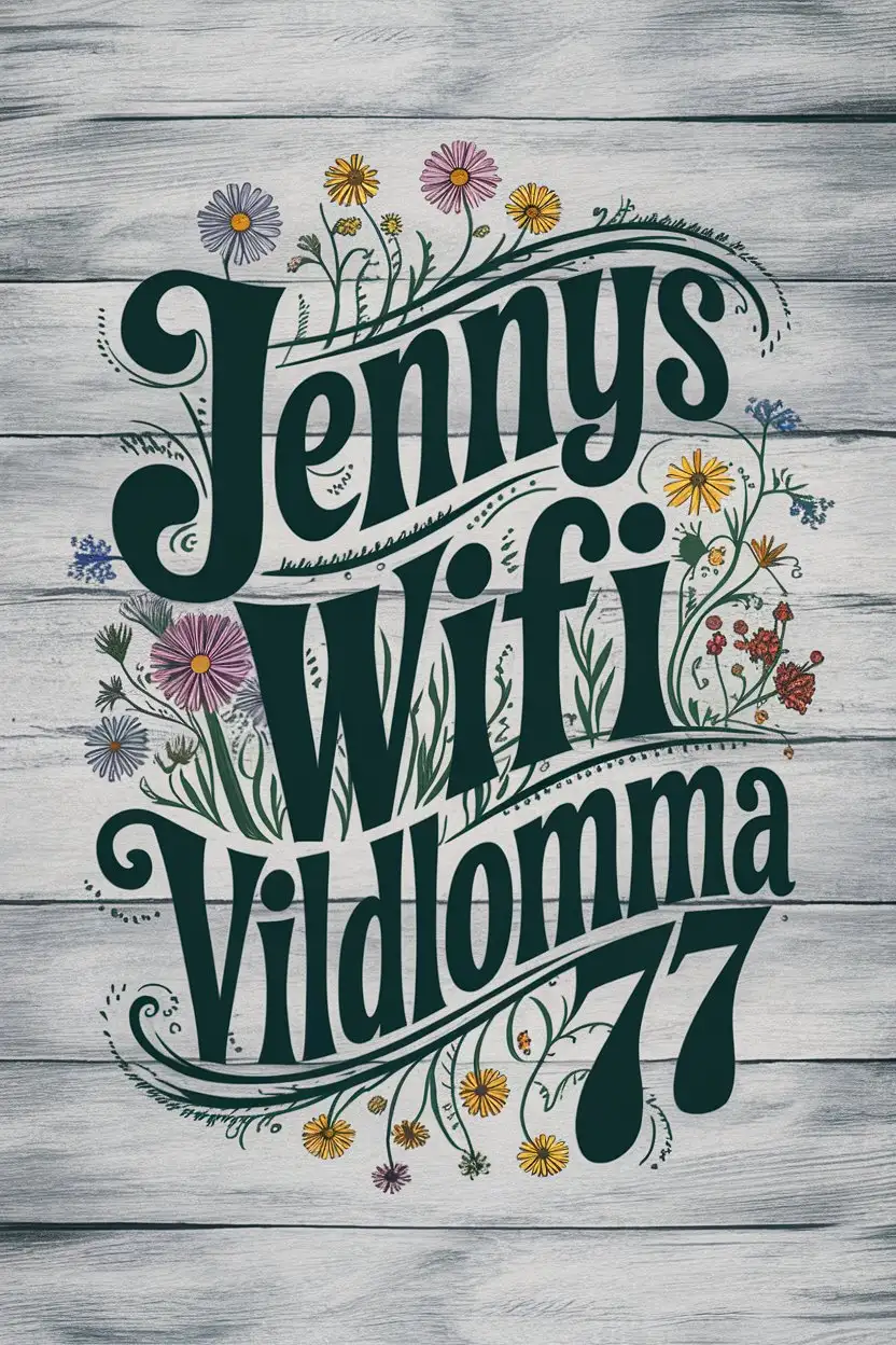 Wild Blooms and Whimsical Typography Jennys Wifi Vildblomma77