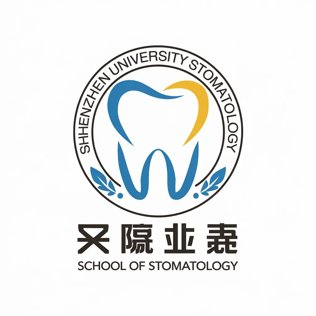 a vector logo design,with the text "Shenzhen University School of Stomatology", main symbol:teeth,Moderate,be used in Medical Dental industry,clear background