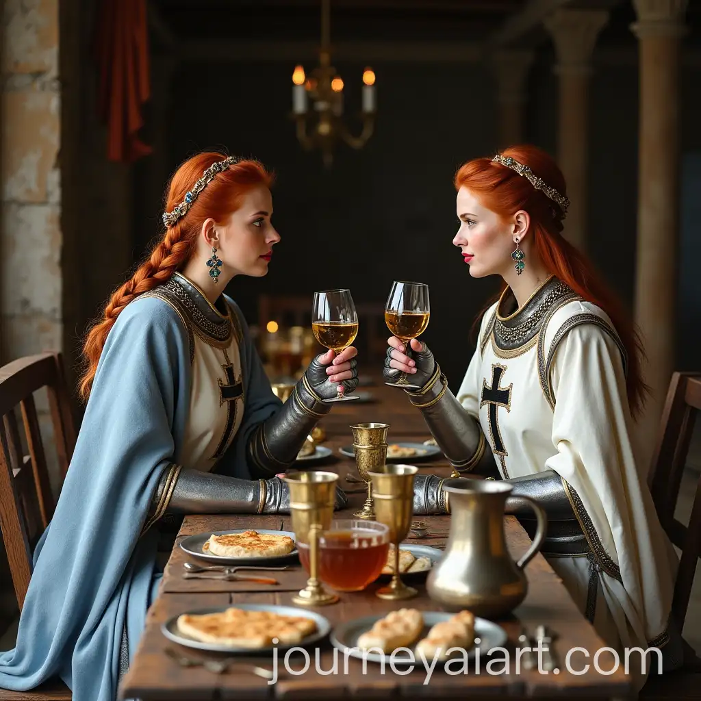 Royal-Teutonic-Knights-Redhaired-and-Brunette-Warriors-in-a-Medieval-Feast