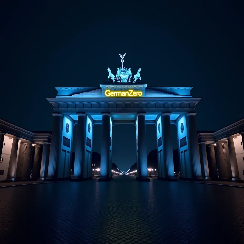 Brandenburg-Gate-at-Night-with-GermanZero-Neon-Sign-in-Yellow