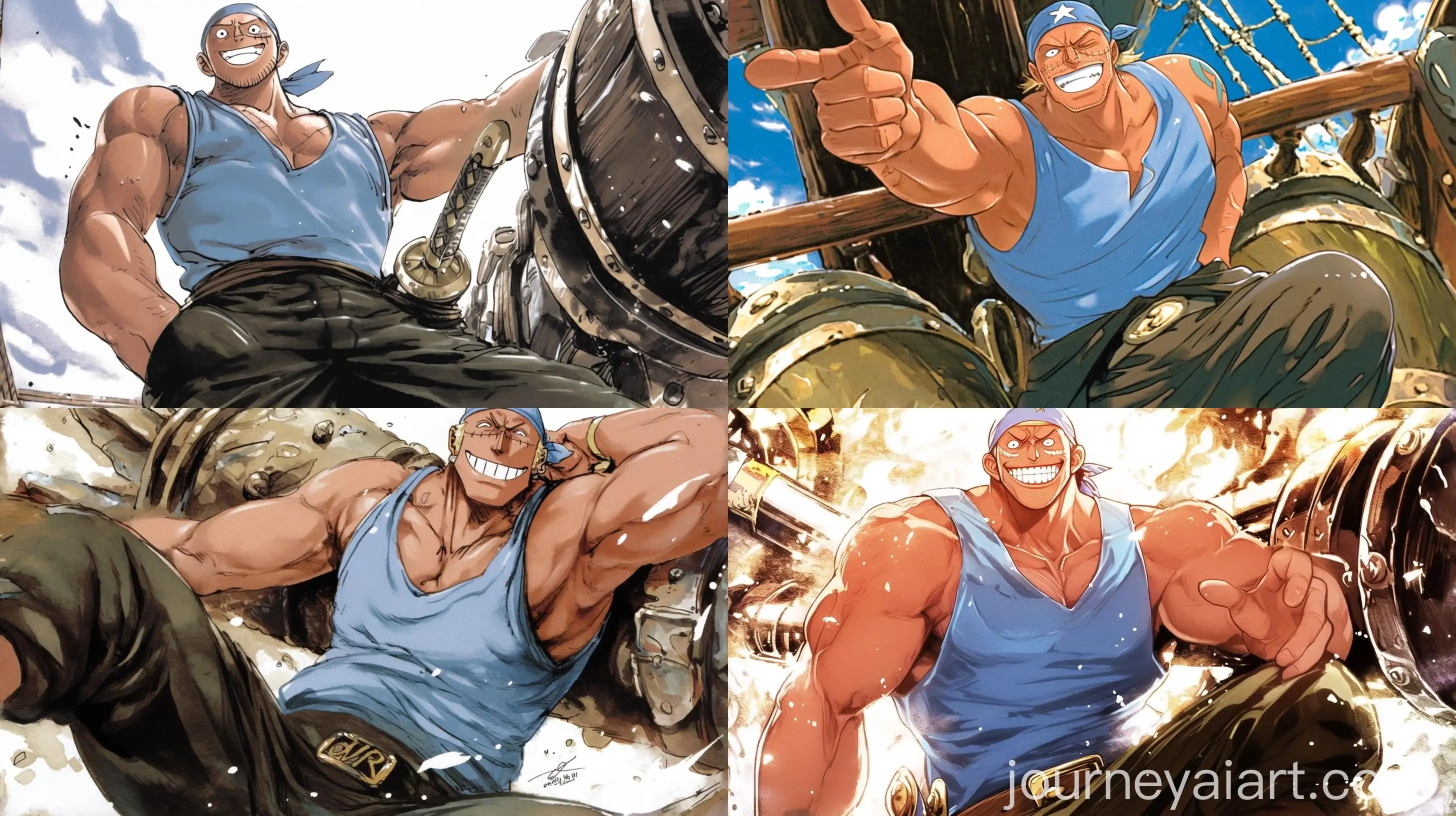 Watercolor-Style-Pirate-Character-from-One-Piece-Manga
