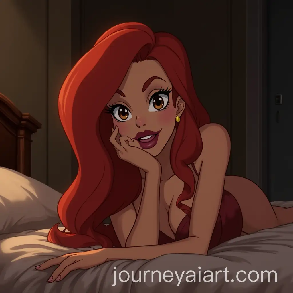 Seductive-Jessica-Rabbit-Poses-Playfully-on-Bed