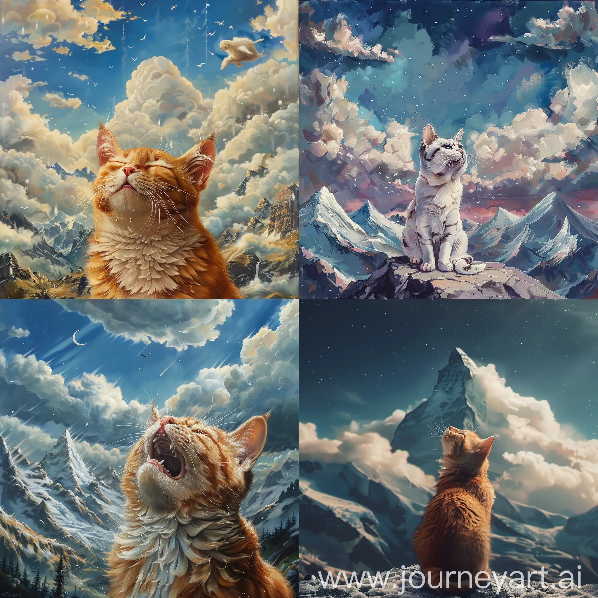 Cat-Crying-with-Mountain-Sky-Background