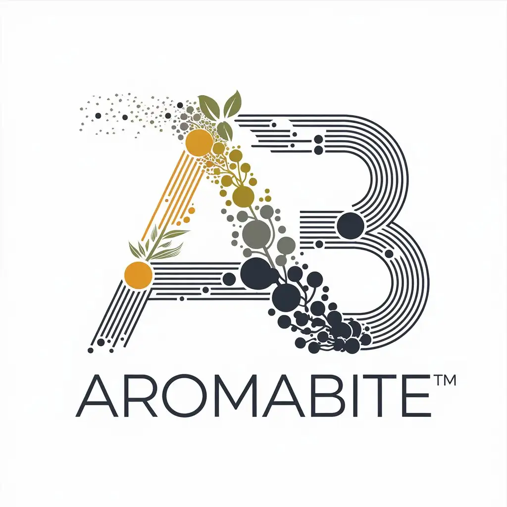 LOGO Design for AromaBite Vector Logo with AB Composition and Plant Elements for Medical Dental Industry