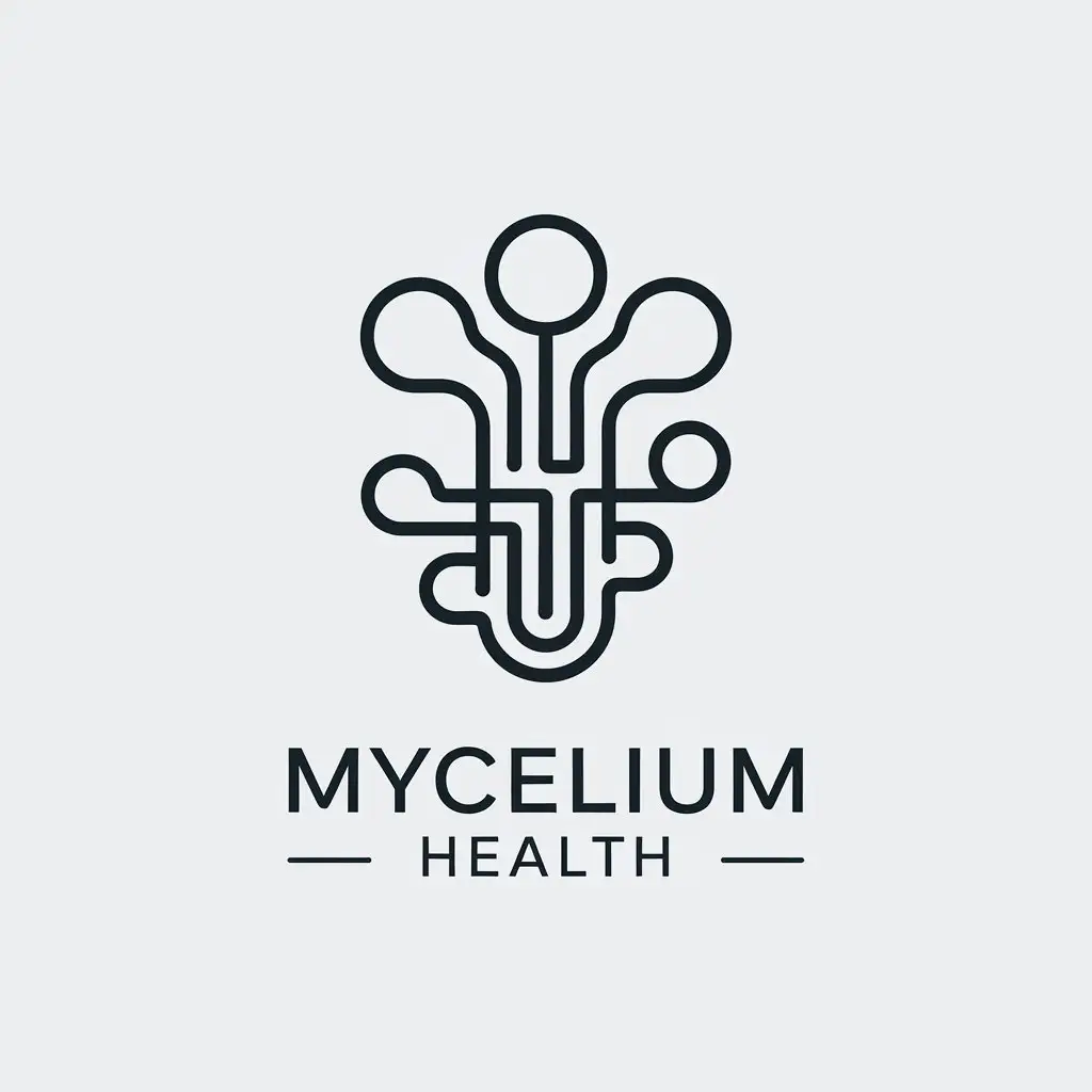 LOGO Design for Mycelium Health Minimalistic Vector with Mycelium and Mushroom Theme for Technology Industry