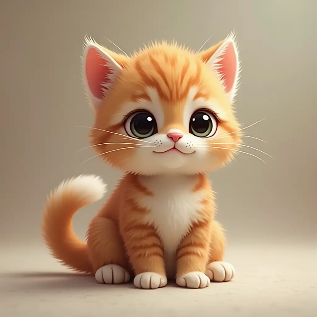 Cute realistic baby cat