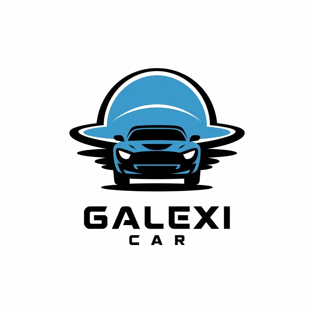 a vector logo design,with the text "GALEXI car", main symbol:car,Moderate,be used in Automotive industry,clear background