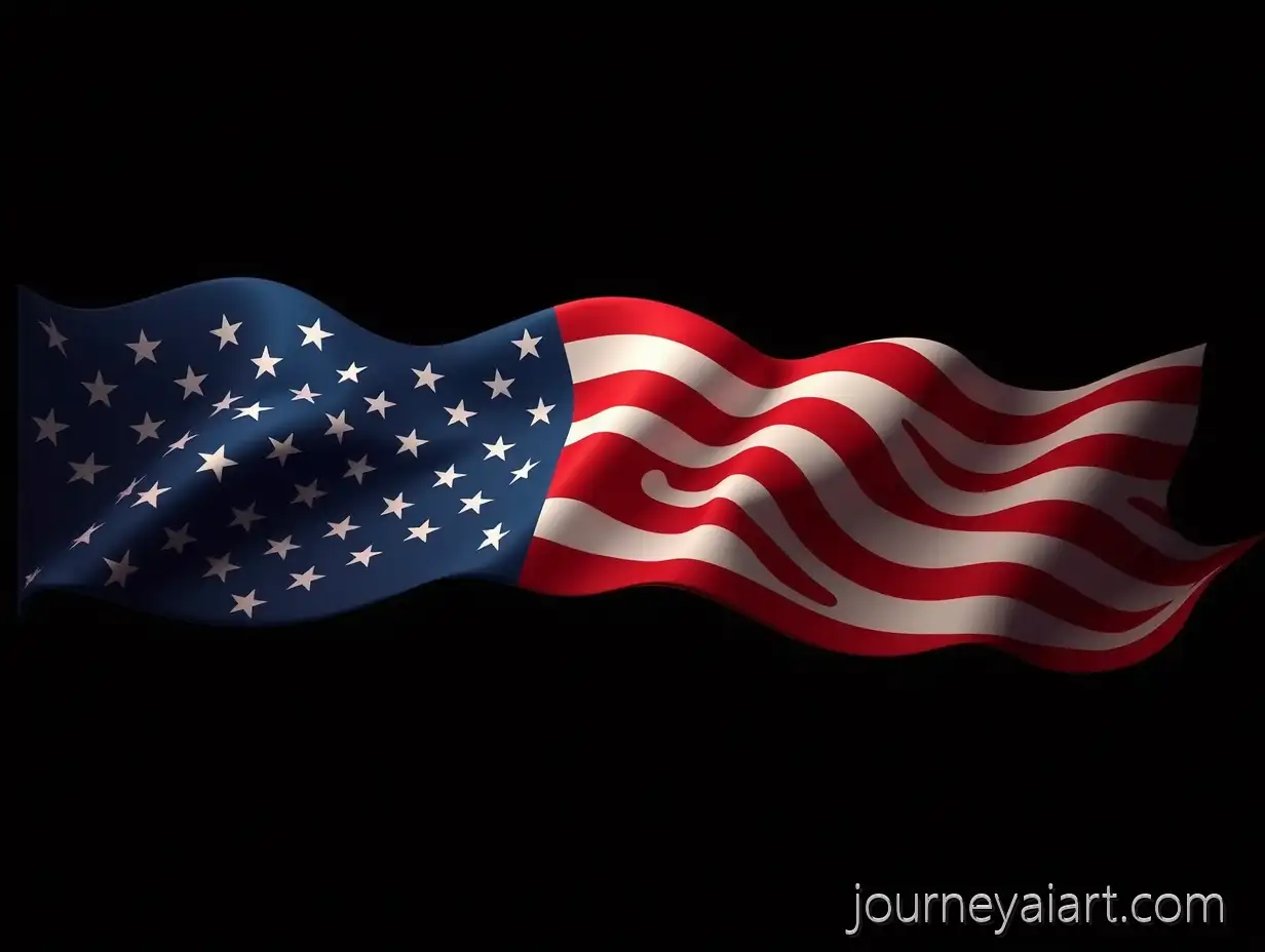 Wavy-American-FlagAmerican-flag-vector-strip-Vector-Strip-on-Black-Background