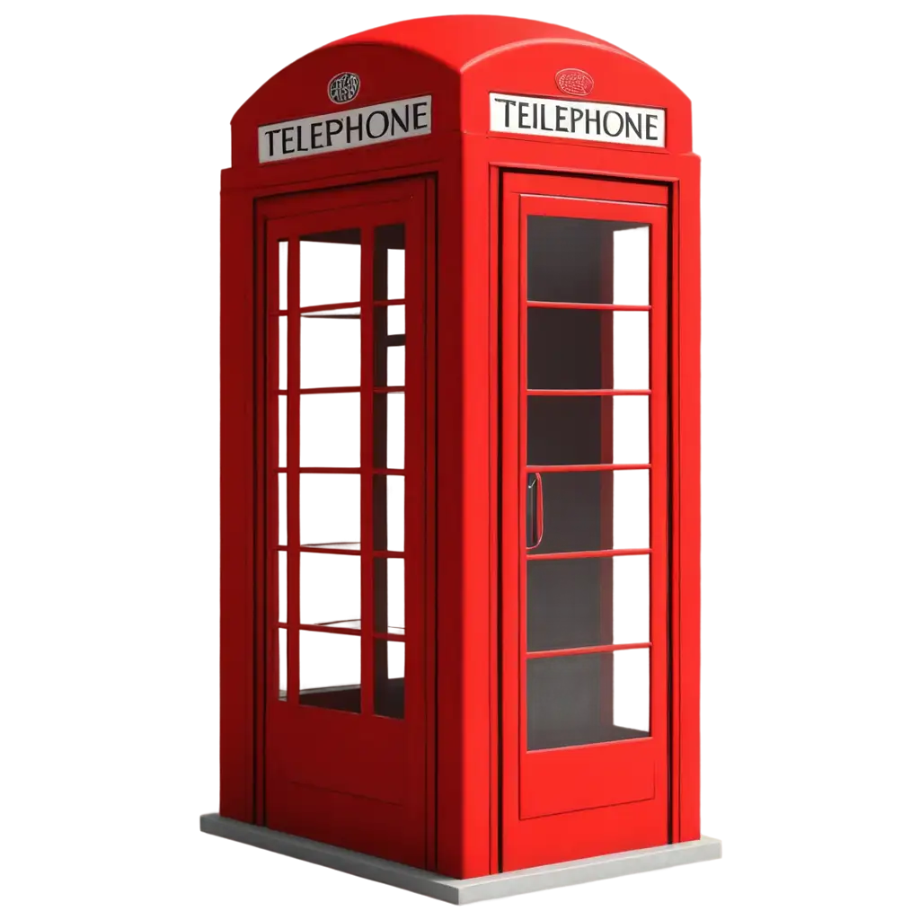 Red telephone booth 3D