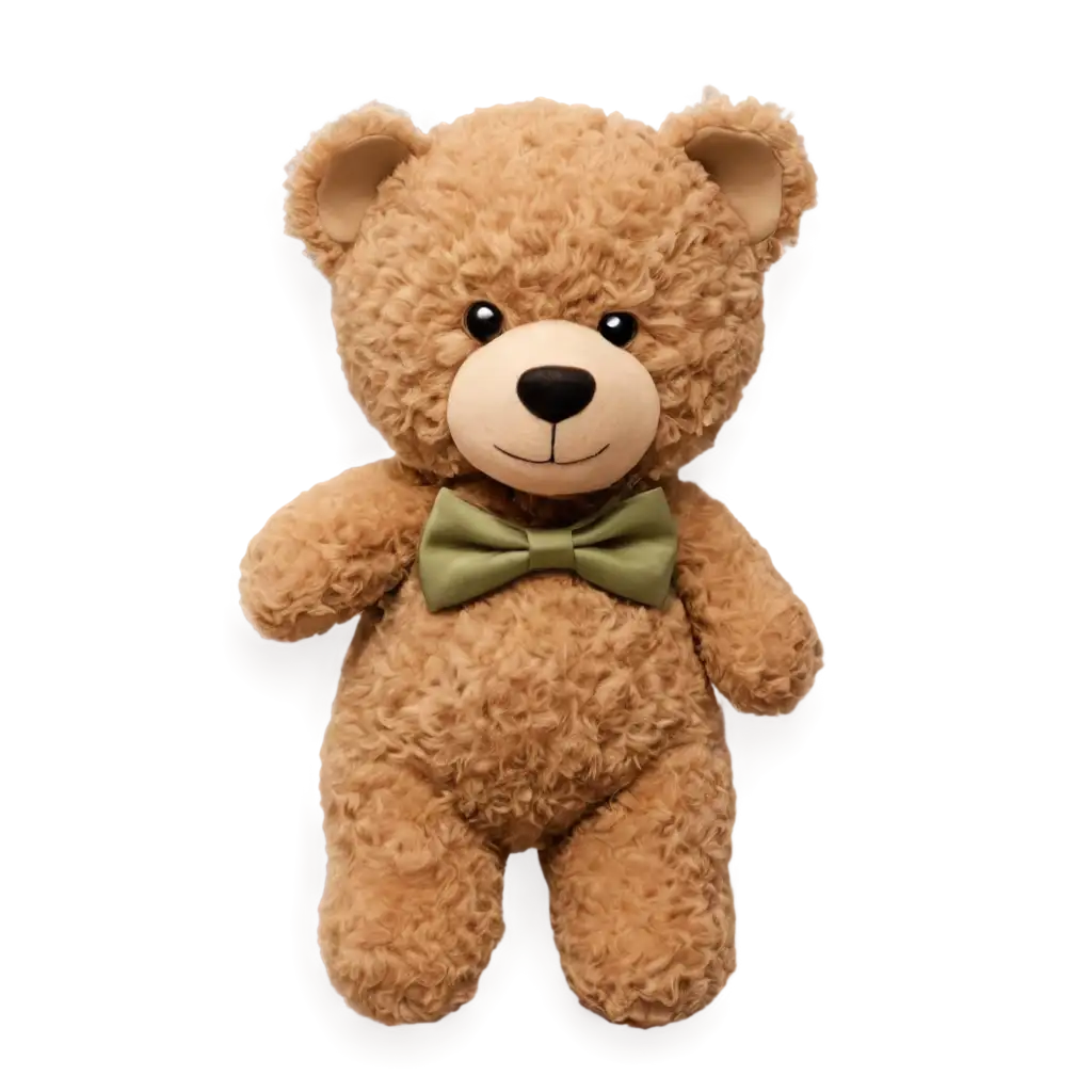 Charming-Teddy-Bear-with-Olive-Bow-Tie-PNG-Delightful-Illustration-for-Various-Uses