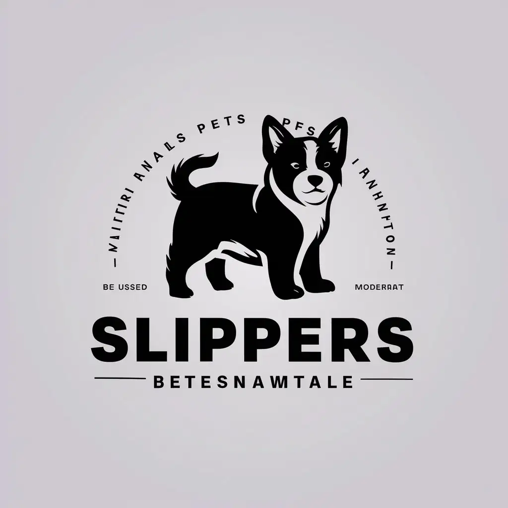 a vector logo design,with the text "Slippers", main symbol:Kotomorda,Moderate,be used in Animals Pets industry,clear background