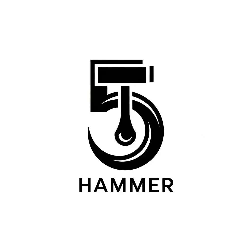 LOGO Design for 5 Hammer Bold Vector with Modern Typography for Legal Industry