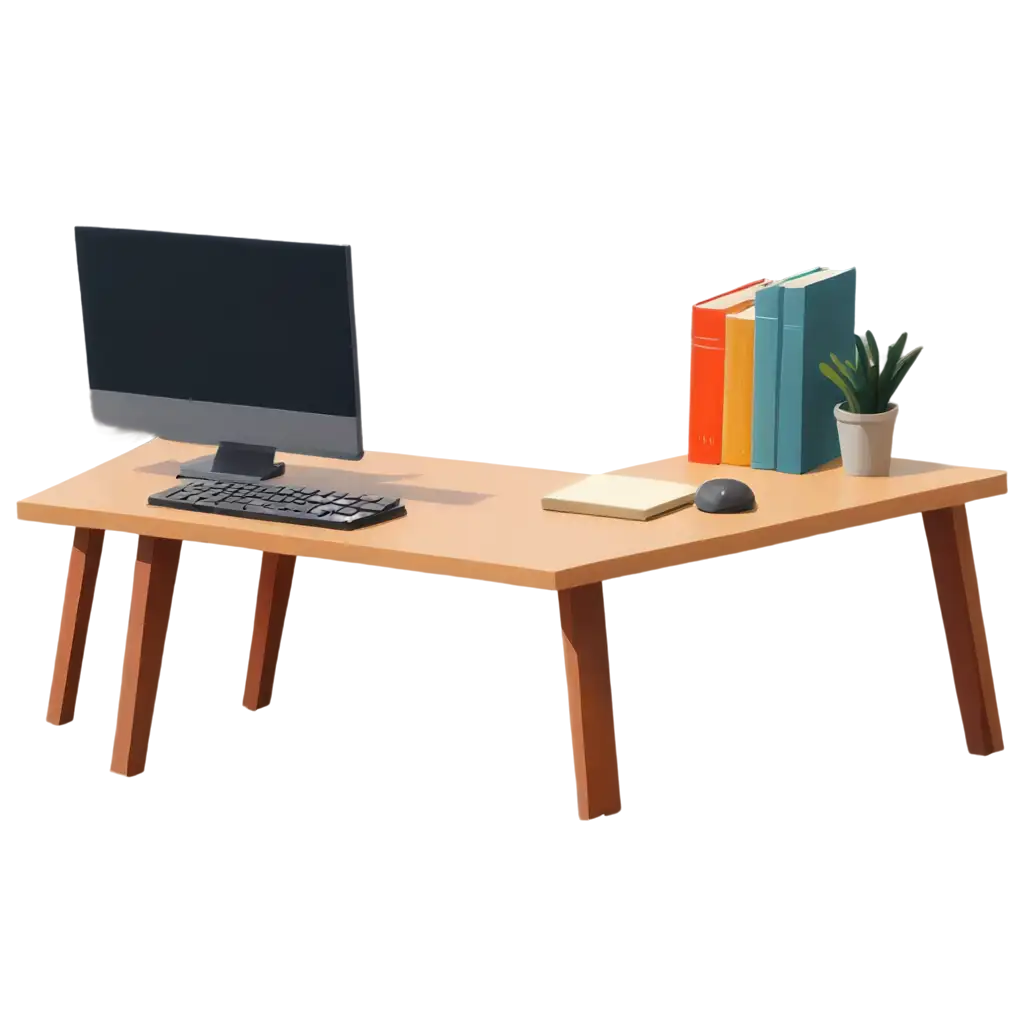 Cartoon-Table-with-Computer-and-Books-PNG-A-Versatile-Image-for-Creative-Projects