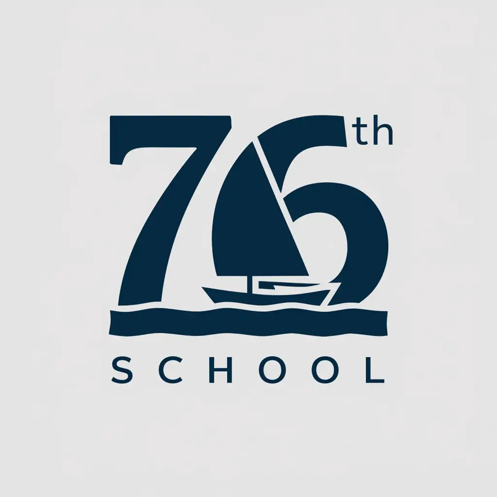 LOGO Design For 76th Sailboat and School Theme on Clear Background