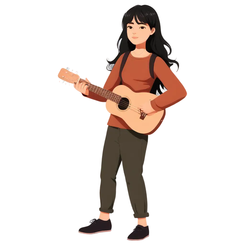 2D-PNG-Image-of-a-Person-Holding-a-Ukulele-HighQuality-and-Versatile-for-Creative-Projects