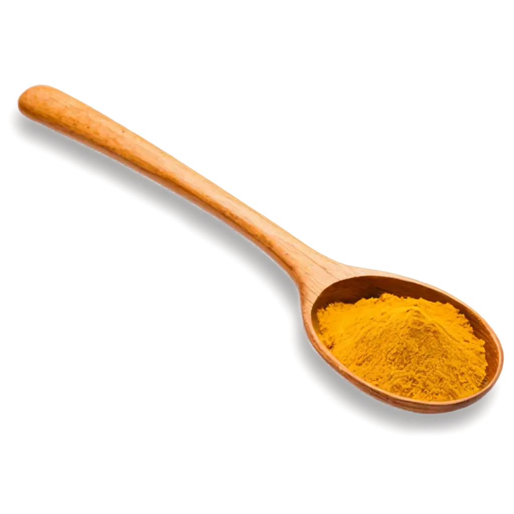 HighQuality-PNG-Image-of-a-Wood-Table-Spoon-Full-of-Turmeric-Powder-Perfect-for-Culinary-Wellness-Content