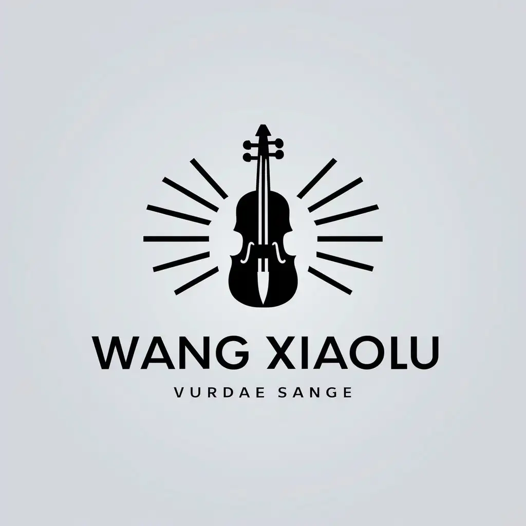 a vector logo design,with the text "Wang Xiaolu", main symbol:small violin,Moderate,be used in Others industry,clear background