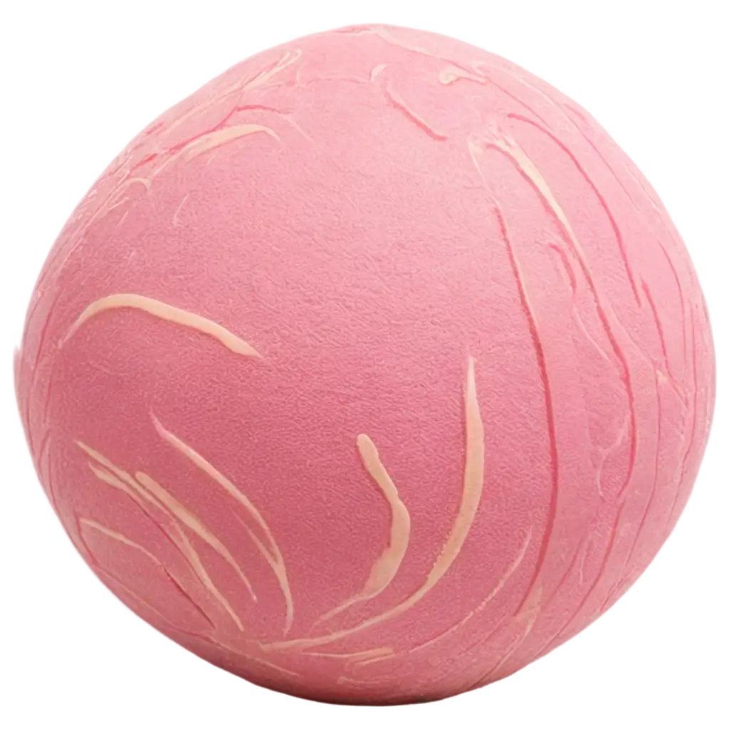 Vibrant-Pink-Rubber-Ball-Covered-With-Yellow-Swirls-PNG-Image