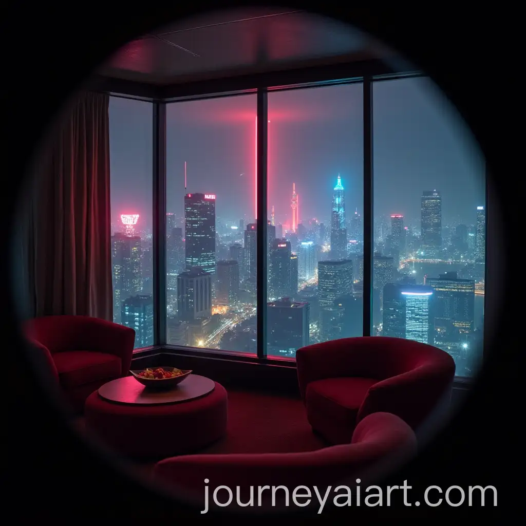 Futuristic-Lounge-with-Neon-City-View-Through-Panoramic-Window