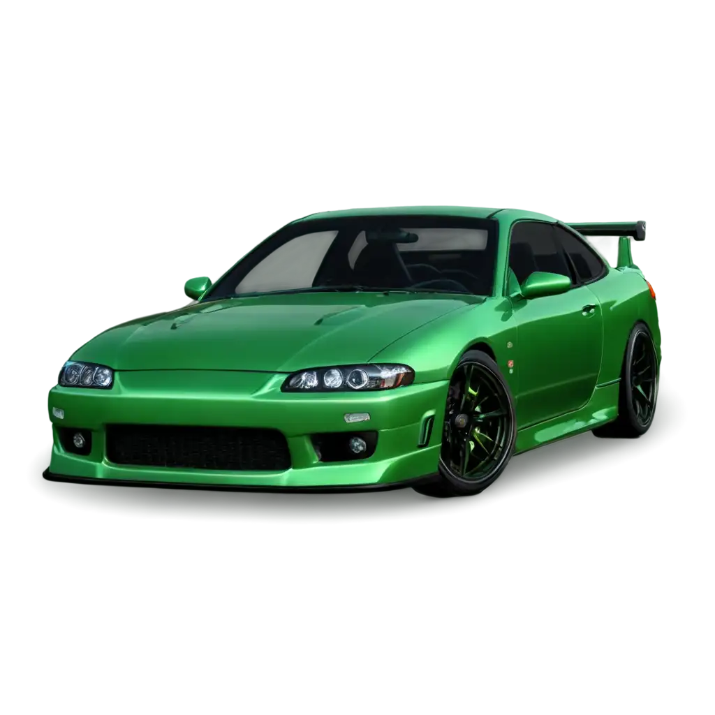 Green-Nissan-Silvia-S15-PNG-Image-Enhancing-Automotive-Content-with-HighQuality-Visuals