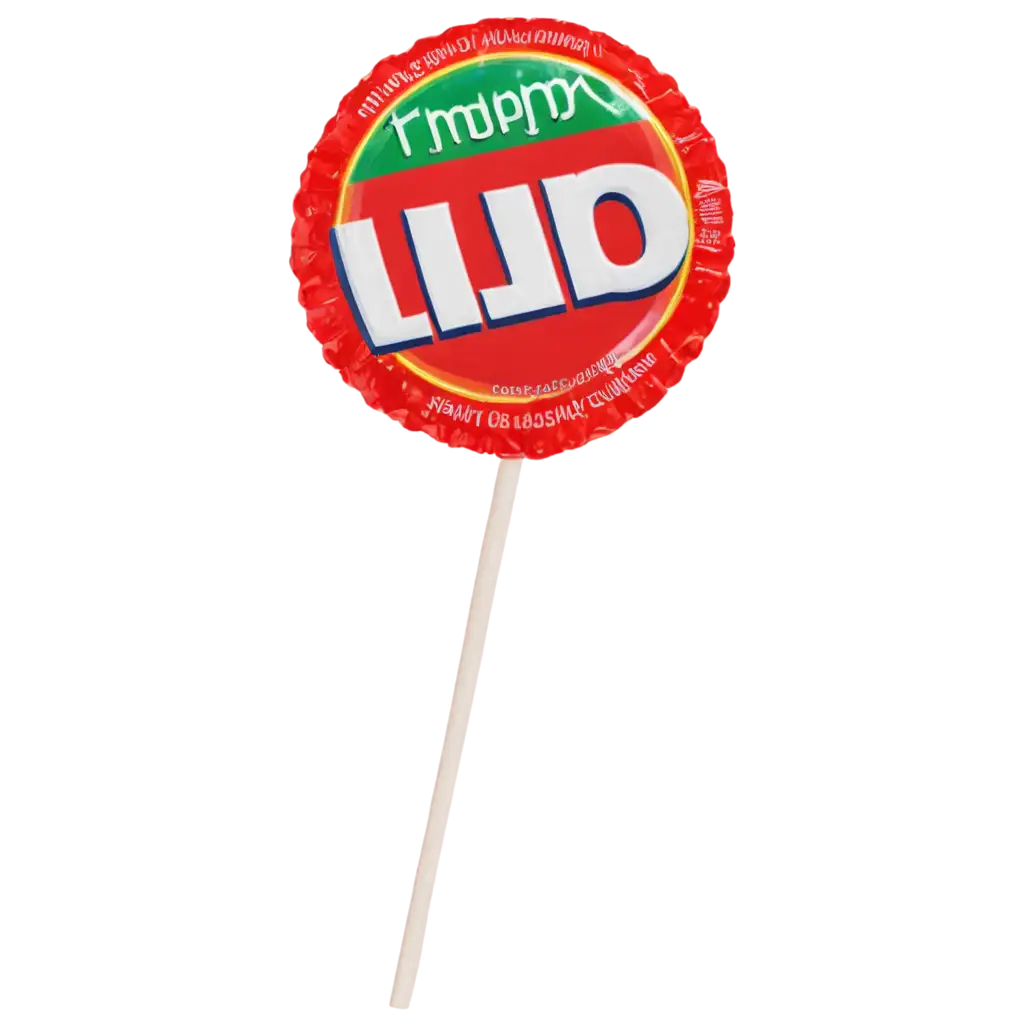 a red circular lollypop with its wrapper