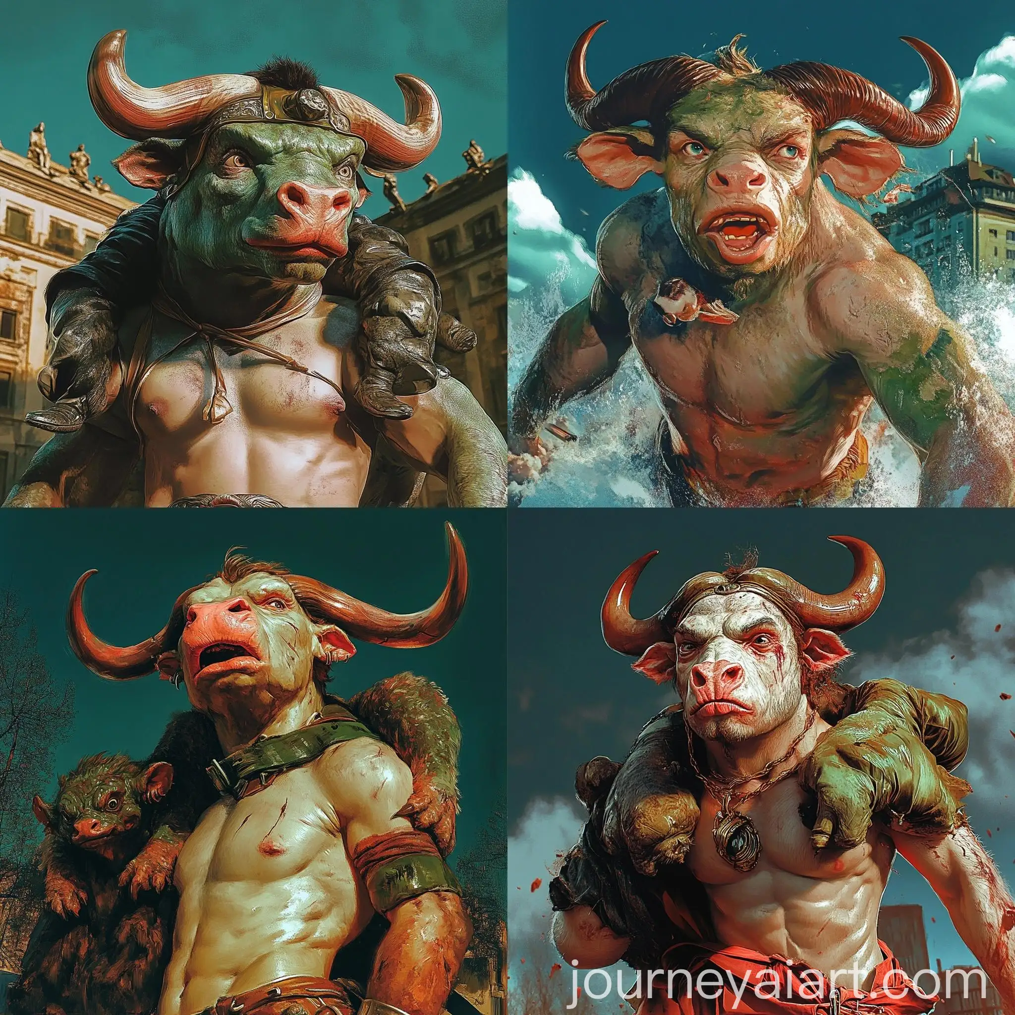 Illustration-of-Mythological-Minotaur-in-Epic-Pose