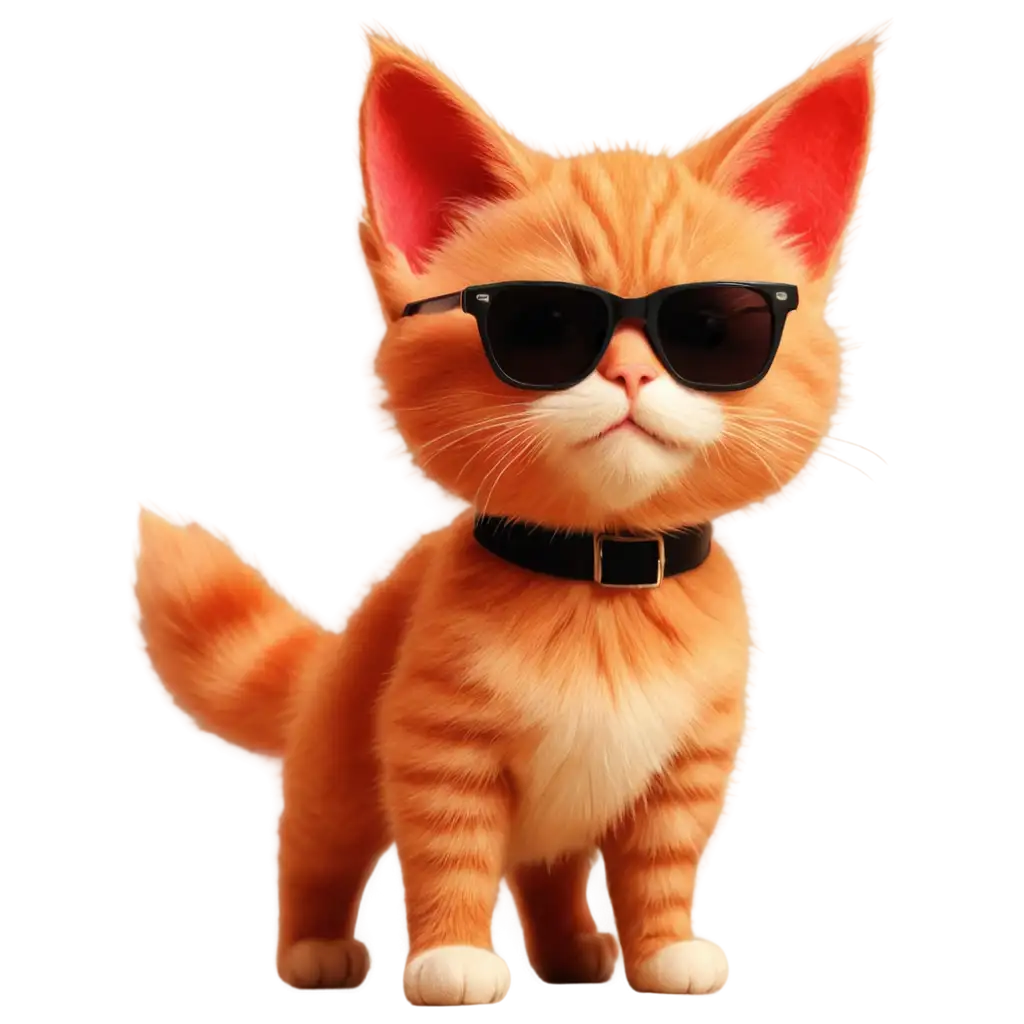 8-bit red cat in sun glasses