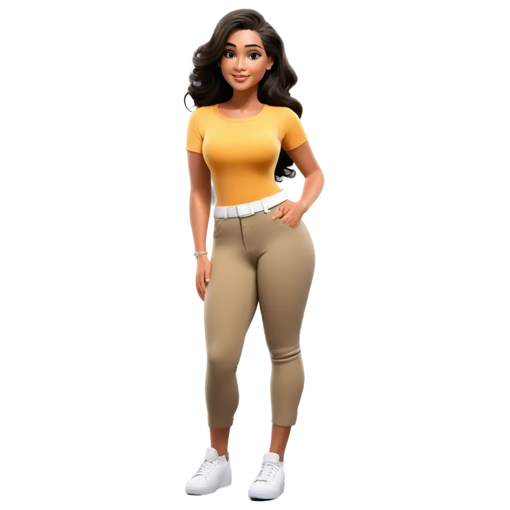 Cute-Slightly-Curvy-Latina-Lady-Cartoon-PNG-for-Versatile-Creative-Use