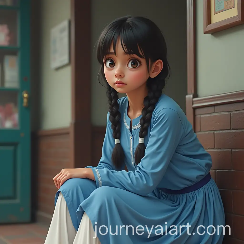 Teenage-Girl-Surrounded-by-College-Boys-in-a-Confectionery-Shop