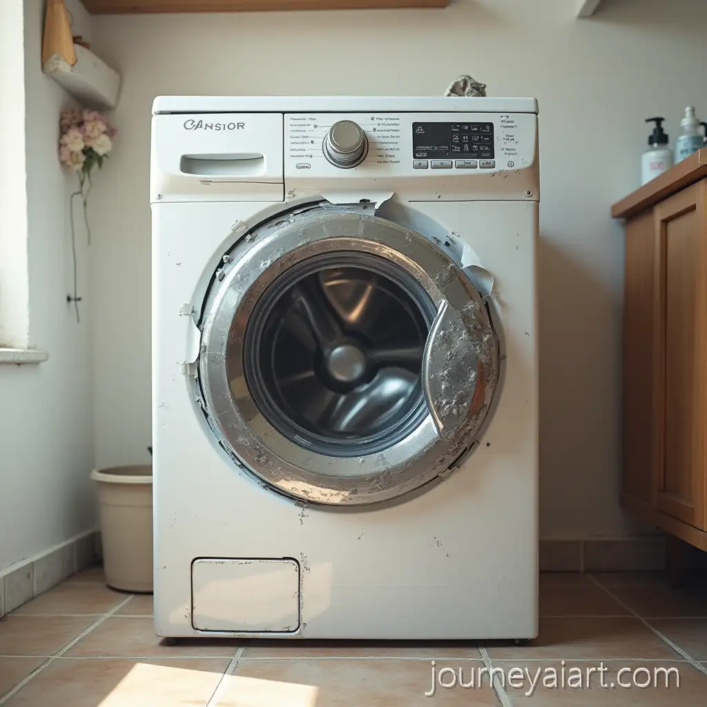 Broken-Automatic-Washing-Machine-in-Family-Laundry-Room