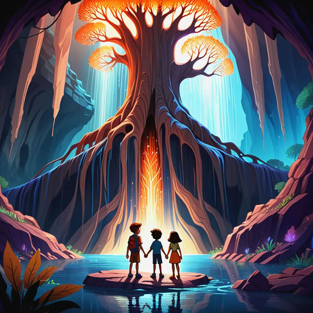 Animated Adventure of Jules and Lina in a Magical Cavern