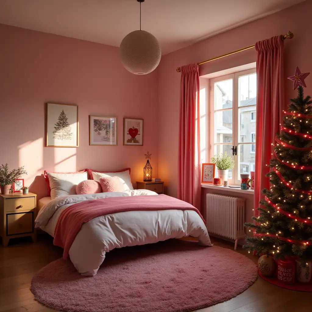 Teenage Girls Christmas Bedroom Decor