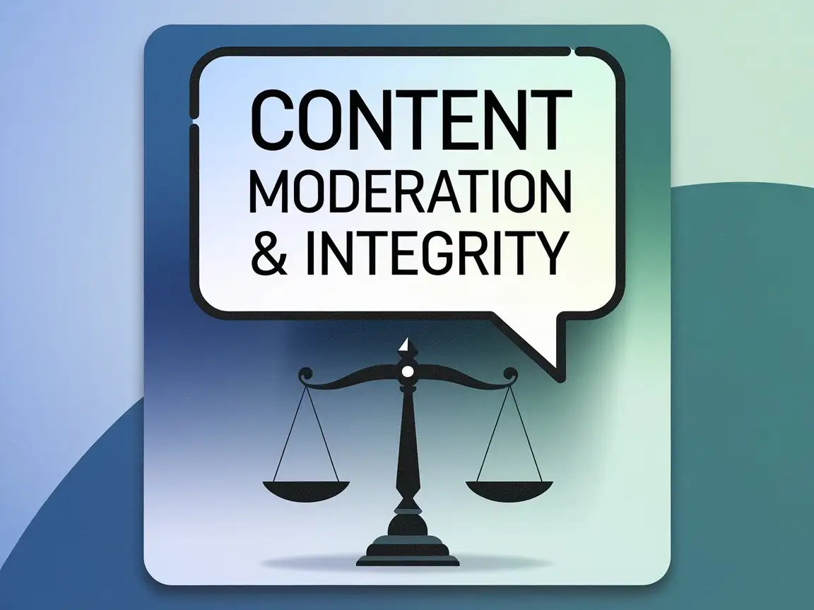 Canvas image for a blog post that represents Content Moderation & Integrity