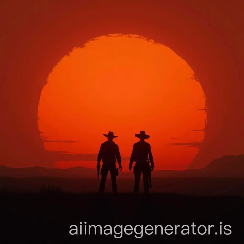 Silhouette-of-Arthur-Morgan-from-Red-Dead-Redemption-2-at-Sunrise-on-the-Plains