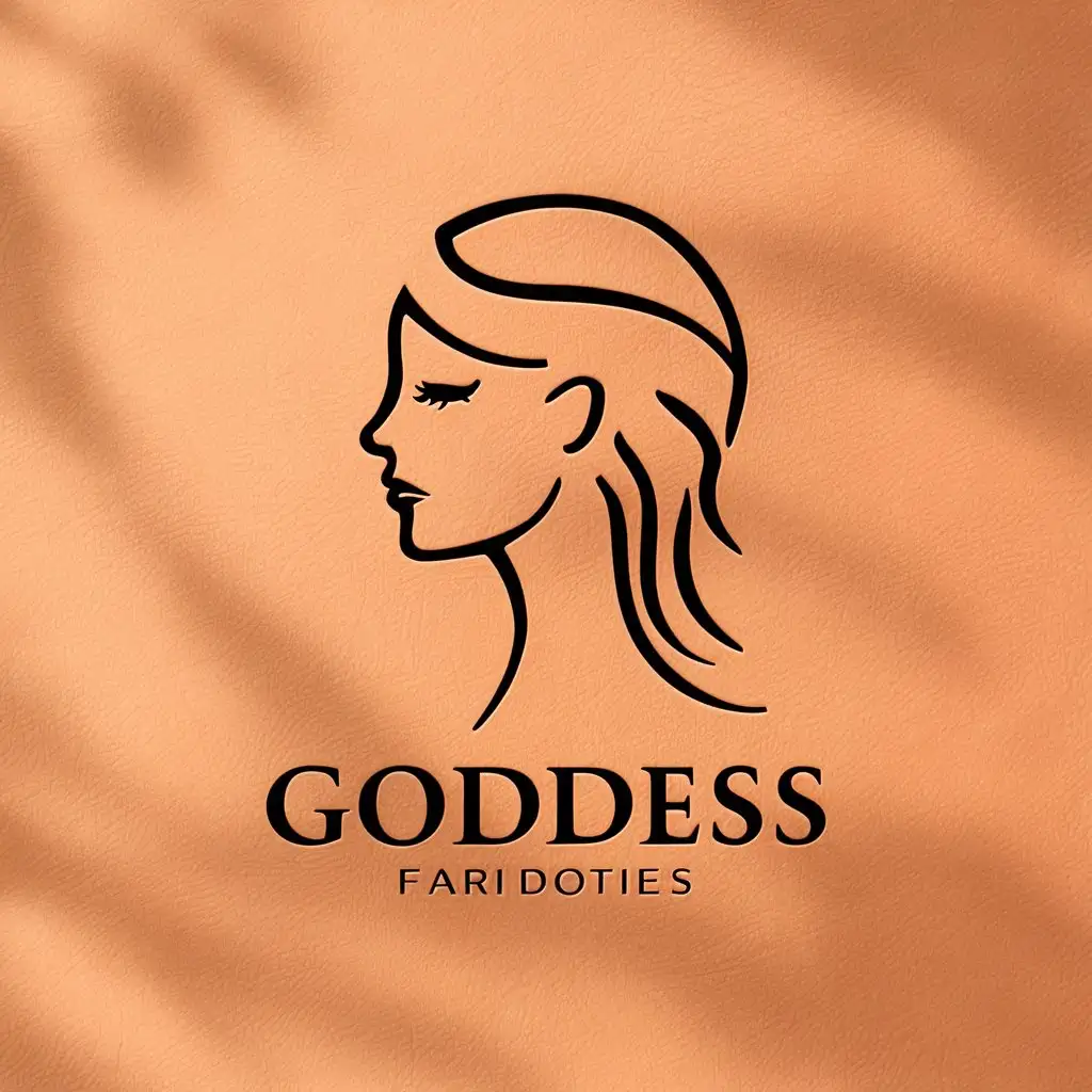 a vector logo design,with the text "goddess", main symbol:girl side profile,Minimalistic,clear background