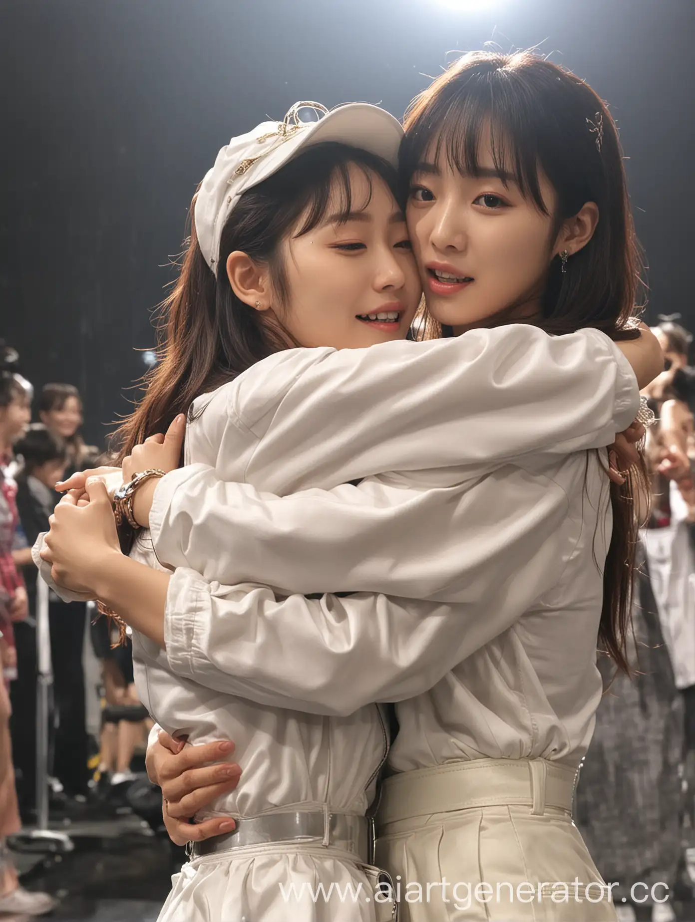 Kira-Visor-and-Idol-Na-Yeon-Hugging