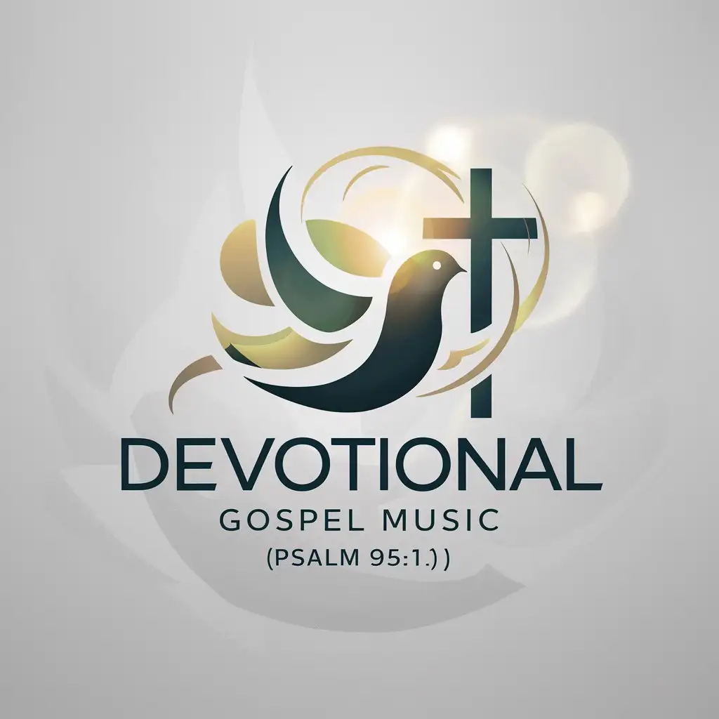 LOGO Design for Devotional Gospel Music Light Background with Dove Cross and Psalm 951 Theme