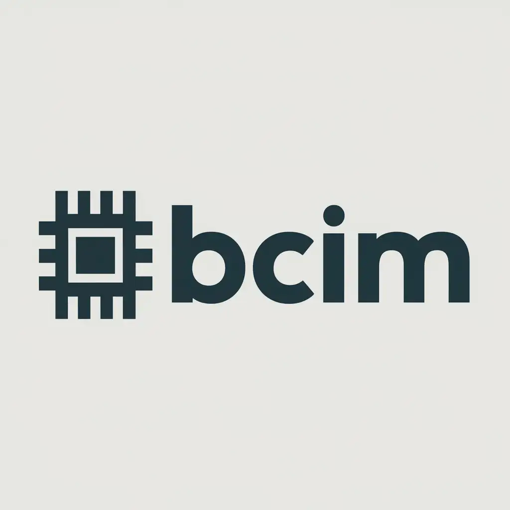 a logo design,with the text "BCIM", main symbol:chip,Moderate,be used in Technology industry,clear background